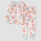 Burt's Bees Baby Girls' Floral Pajama Set - Off-white