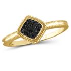Target 1/10 Ct. T.w. Round-cut Black Diamond Prong Set Ring In Sterling Silver - Yellow