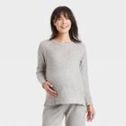 Long Sleeve Cozy Rib Maternity Top - Isabel Maternity By Ingrid & Isabel Gray
