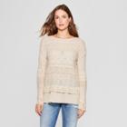 Women's Long Sleeve Mixed Stitch Sweater - Knox Rose Taupe