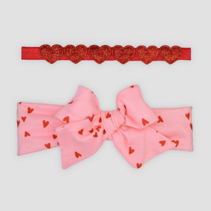 Baby Girls' 2pk Heart Headwrap - Just One You Made By Carter's Pink
