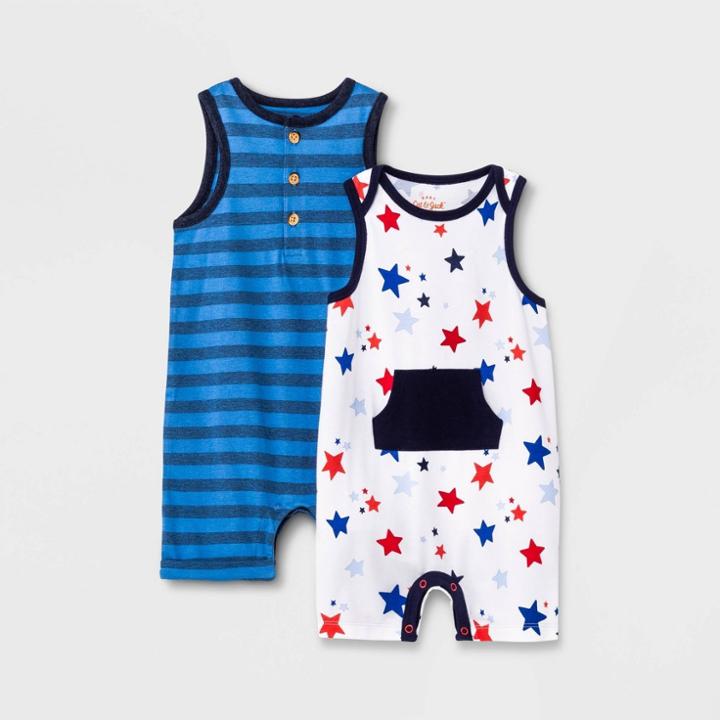 Baby Boys' 2pk Americana Romper - Cat & Jack Blue Newborn