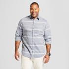 Men's Big & Tall Long Sleeve Linen Cotton Button-down Shirt - Goodfellow & Co Lackluster Blue