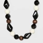 Target Wood Necklace - A New Day White/black