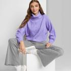 Women's Cropped Turtleneck Pullover Sweater - Wild Fable Amethyst
