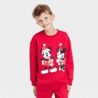 Kid's Disney Mickey And Friends Family Holiday Graphic Sweatshirt - Red