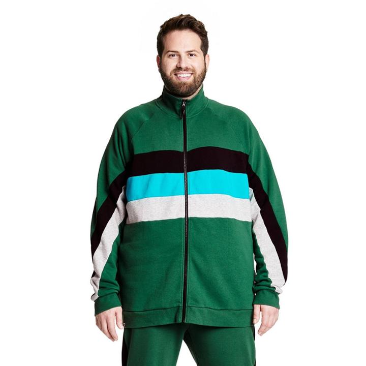 Men's Big & Tall Color Block Stripe Zip-up Track Jacket - Lego Collection X Target Green
