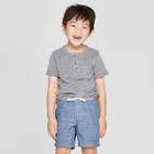 Toddler Boys' Short Sleeve Pocket Henley Shirt - Cat & Jack Heather Gray