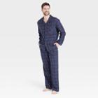 Men's Plaid Flannel Pajama Set - Goodfellow & Co Navy Blue