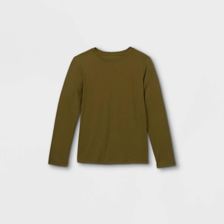 Boys' Long Sleeve T-shirt - Cat & Jack Olive Green