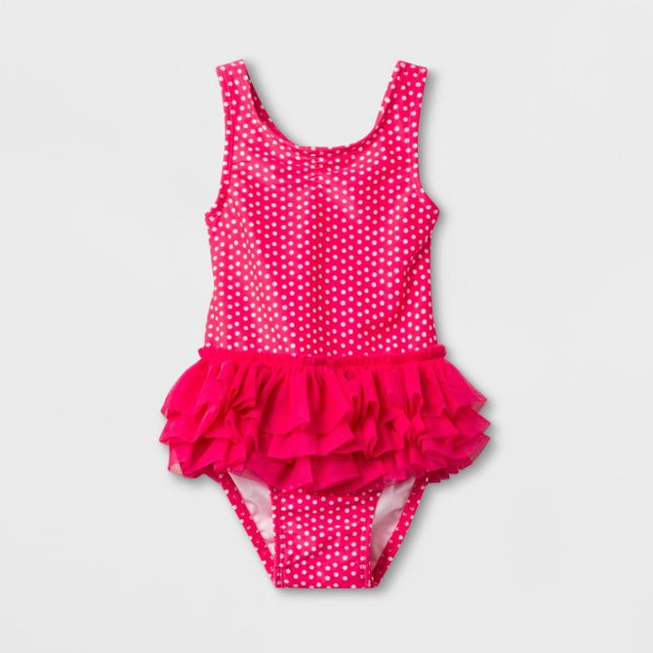 Baby Girls' Dotted One Piece Swimsuit - Cat & Jack Pink