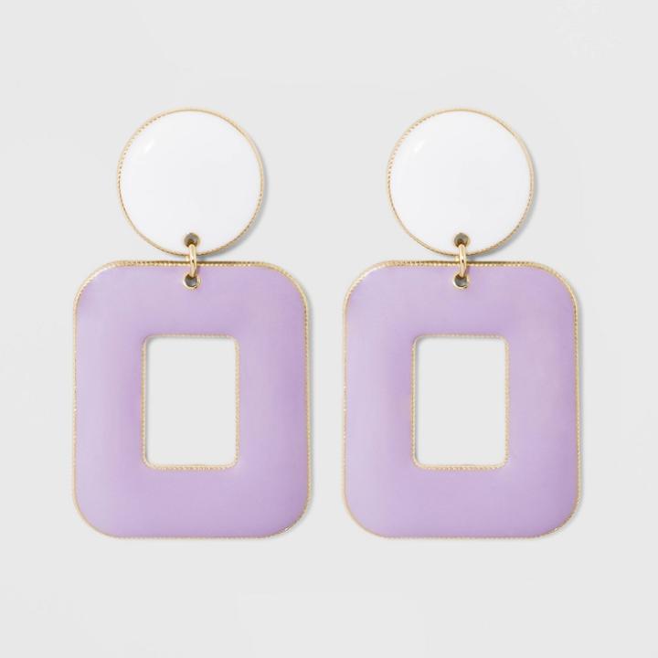 Sugarfix By Baublebar Rectangular Enamel Drop Earrings -