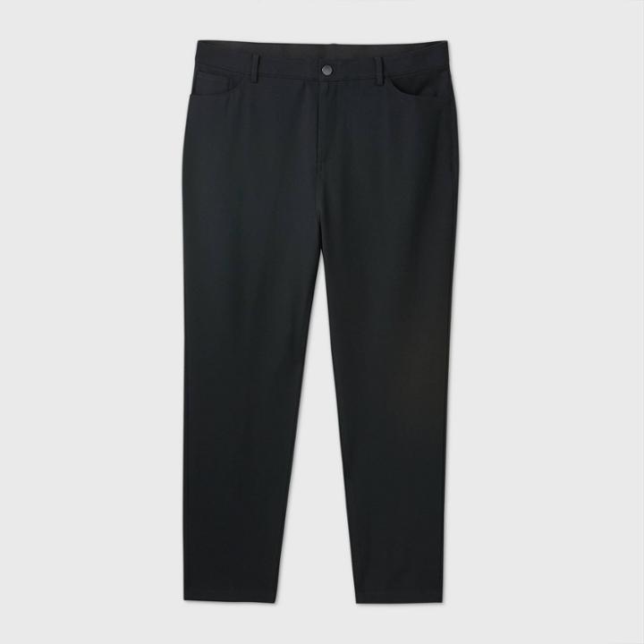 Women's Plus Size Mid-rise Ankle Length 5 Pocket Ponte Pants - Ava & Viv Black