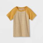 Toddler Boys' Striped Baseball Short Sleeve T-shirt - Cat & Jack Mustard Yellow