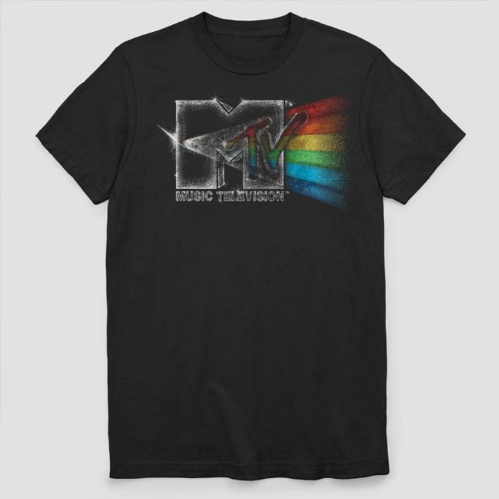 Petitemen's Mtv Rainbow Short Sleeve Graphic T-shirt - Black S, Men's,