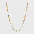 Semi Precious Moonstone Fashion Necklace - Universal Thread White/gold