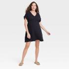 Short Sleeve Gauze Maternity Dress - Isabel Maternity By Ingrid & Isabel Black