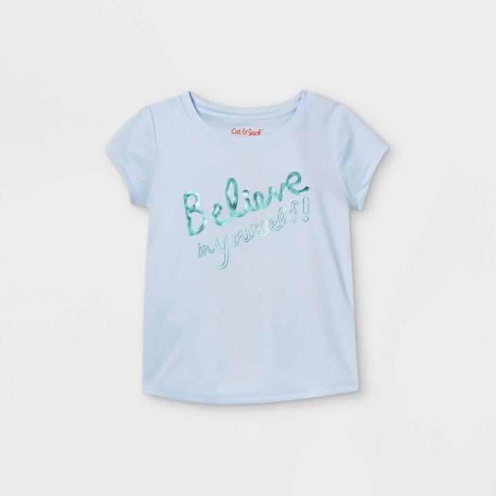 Toddler Girls' 'believe In Yourself' Activewear T-shirt - Cat & Jack Blue