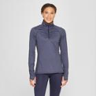 Women's Long Sleeve 1/4 Zip - C9 Champion Blue Heather/ Black M, Blue Heather/black