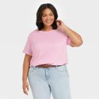 Women's Plus Size Interlock T-shirt - Ava & Viv Pink