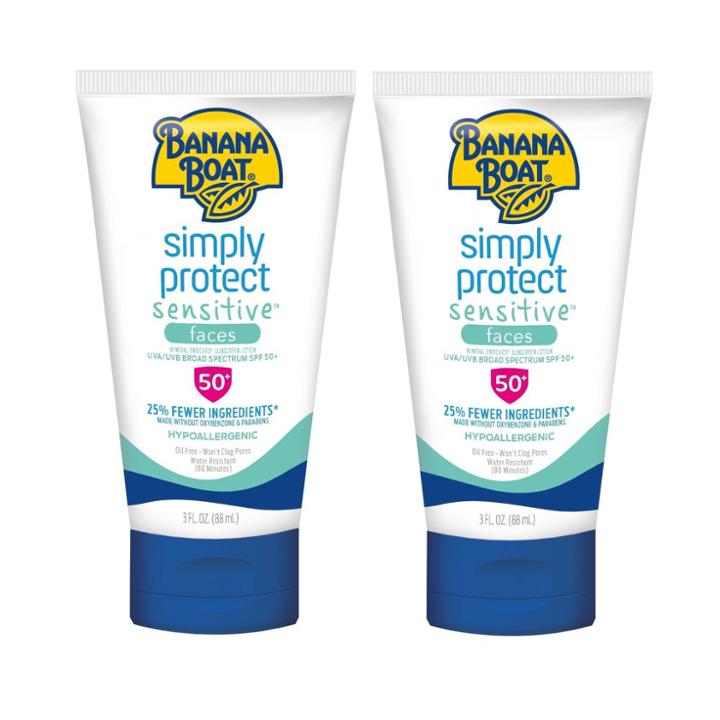 Banana Boat Simply Protect Sensitive Face Sunscreen Lotion - Spf