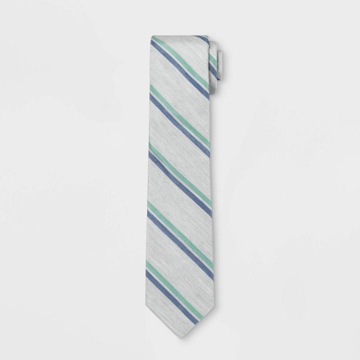 Men's Striped Jude Necktie - Goodfellow & Co Chalk