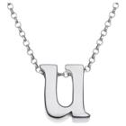 Target Women's Sterling Silver 'u' Initial Charm Pendant -