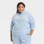 Women's Plus Size Velour Pullover Sweatshirt - Ava & Viv Blue X