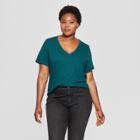 Women's Monterey Pocket V-neck Short Sleeve T-shirt - Universal Thread Green