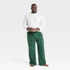 Men's Big & Tall Plaid Microfleece Pajama Set - Goodfellow & Co Green