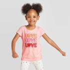 Toddler Girls' 'love' Graphic T-shirt - Cat & Jack Pink 12m, Toddler Girl's