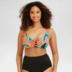 Beach Betty By Miracle Brands Women's Slimming Control Tropical Lace-up Bralette Bikini Top -