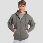 Hanes Men's Ecosmart Fleece Full Zip Hooded Sweatshirt - Charcoal Heather