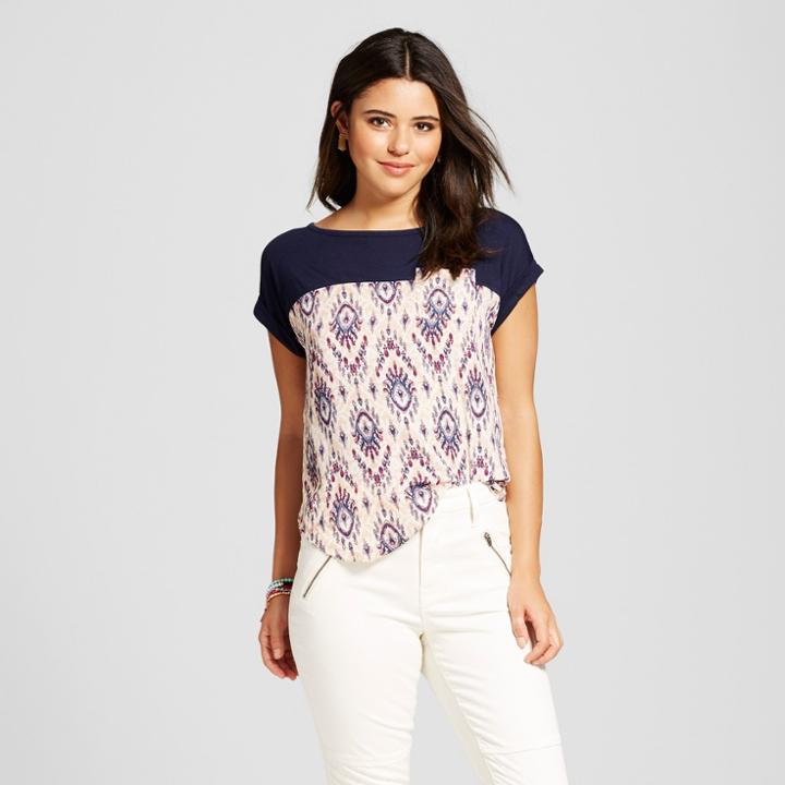 Women's Knit-to-woven T-shirt - Xhilaration (juniors') Natural