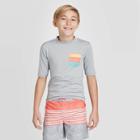 Petiteboys' Short Sleeve Solid With Pocket Rash Guard - Cat & Jack Gray