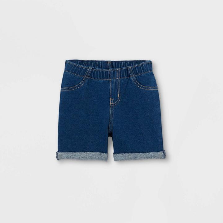 Toddler Girls' Pull-on Shorts - Cat & Jack Dark Wash