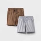 Toddler Boys' 2pk Woven Pull-on Shorts - Cat & Jack Tan