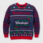 Men's Tall Ugly Holiday Budweiser Sweater - Peacoat Navy