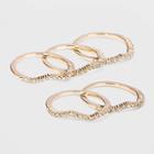 Glass Crystal Ring Set 5pc - A New Day Gold