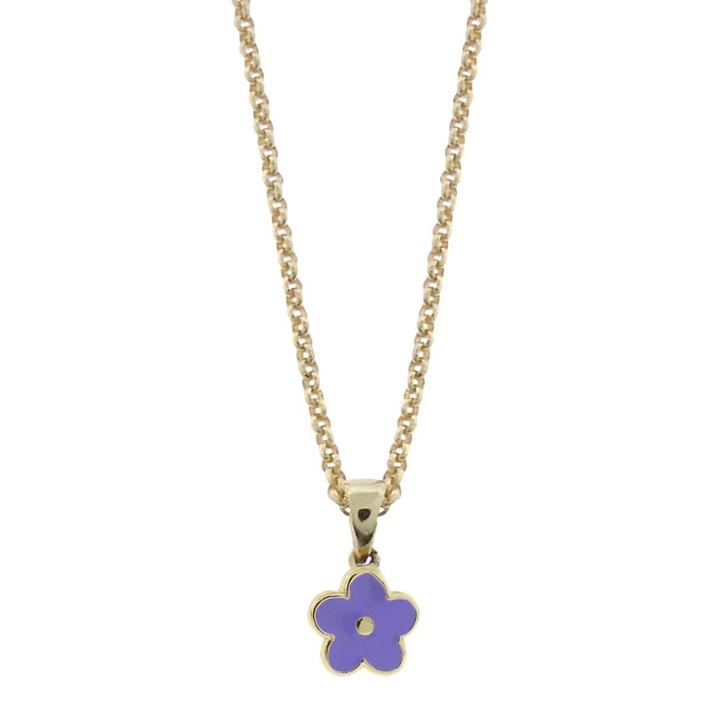 Distributed By Target Ellen 18k Gold Overlay Enamel Flower Pendant - Lavender, Girl's