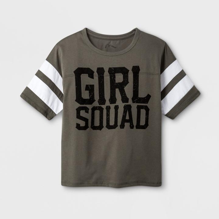 Girls' Graphic T-shirt With Athletic Stripes - Art Class Green