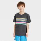 Boys' Short Sleeve Rainbow Chest Striped T-shirt - Cat & Jack Gray