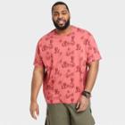 Men's Big & Tall Printed Novelty T-shirt - Goodfellow & Co Dark Pink/cactus