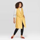 Women's Plus Size Sleeveless Trench Coat - A New Day Yellow