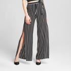 Women's Wide Leg Striped Pants - Necessary Objects Black/white