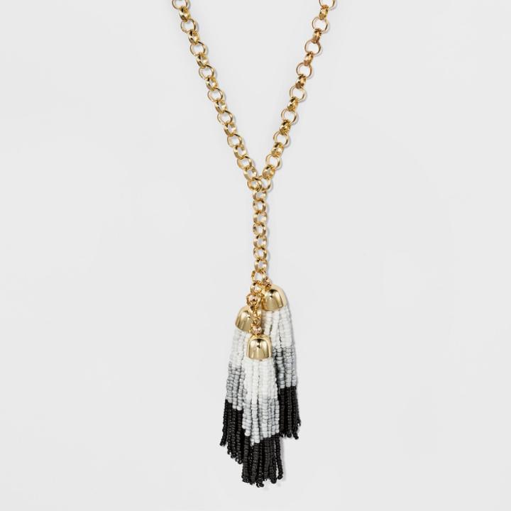 Cascading Beaded Tassel Necklace - A New Day,