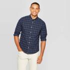 Men's Standard Fit Long Sleeve Northrop Poplin Button-down Shirt - Goodfellow & Co Ink Pad