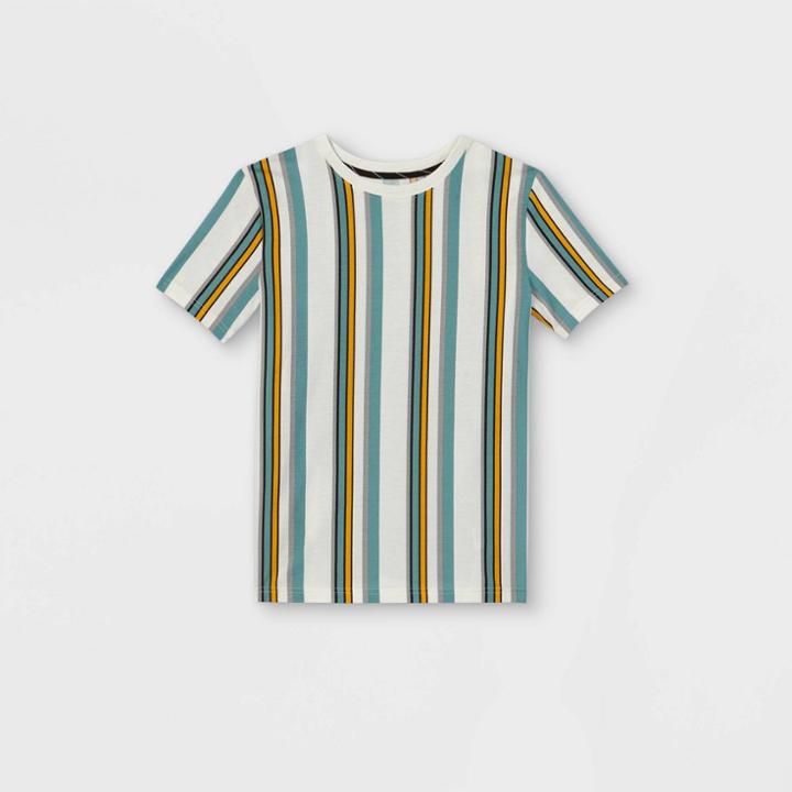 Boys' Striped Knit Short Sleeve T-shirt - Art Class Cream