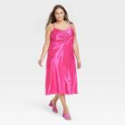 Women's Plus Ruched Slip Dress - A New Day Pink