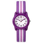 Kid's Timex Watch With Striped Strap - Purple Tw7c061009j, Girl's, White Purple